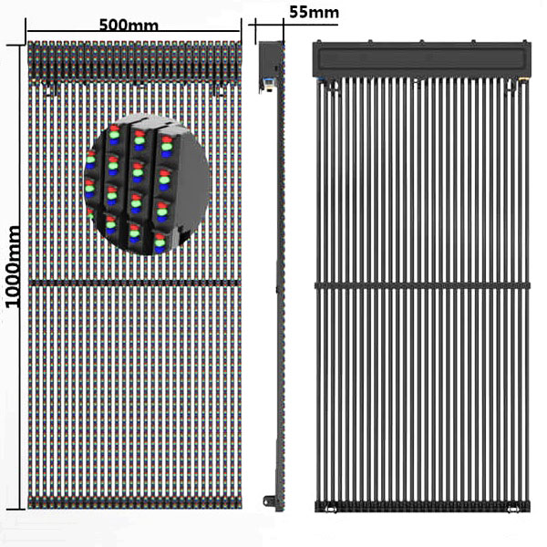Outdoor LED Curtain Panel  16-33mm
